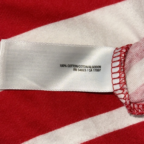 Red and white stripe short sleeve shift T-shirt dress. Size medium. - Picture 3 of 3